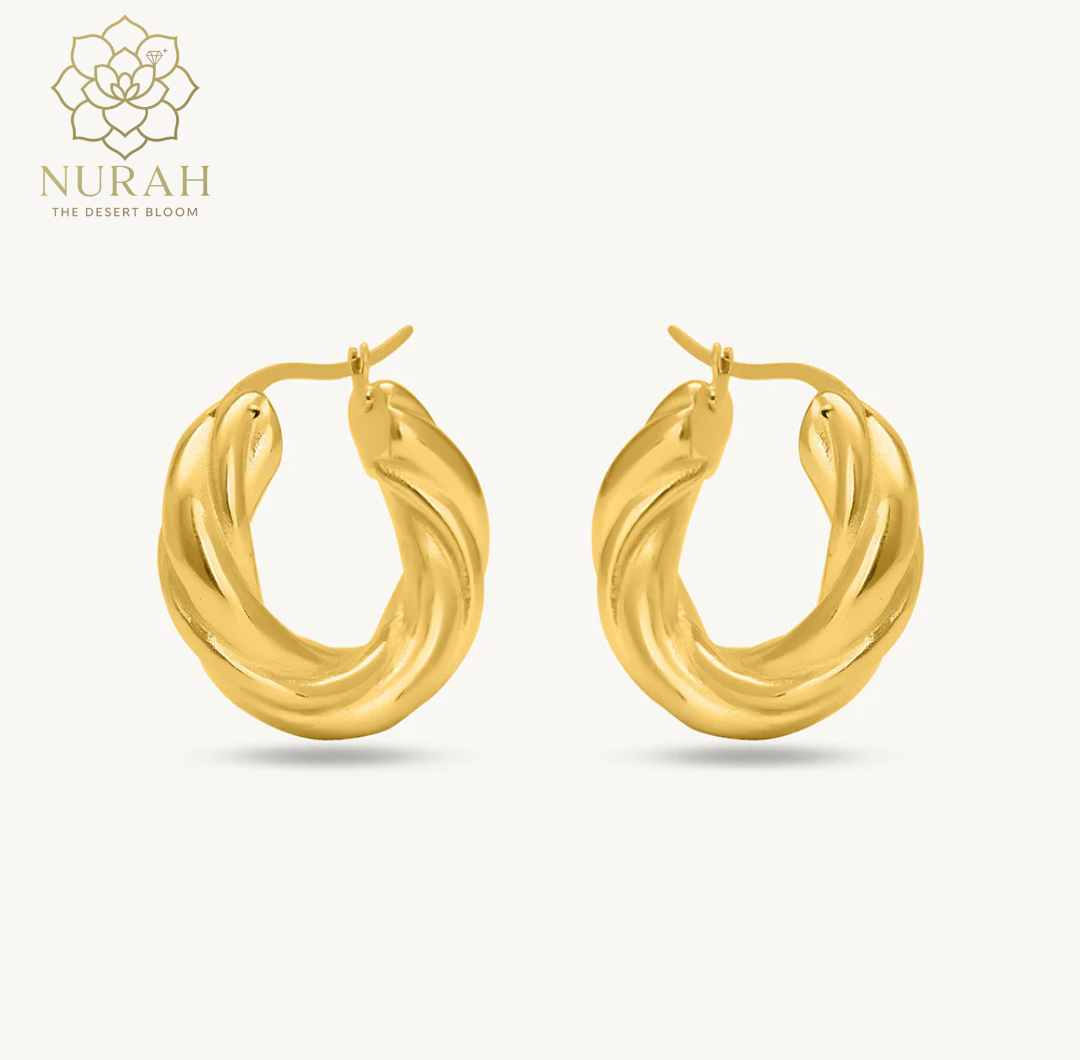 Twisted Round Hoop Earrings
