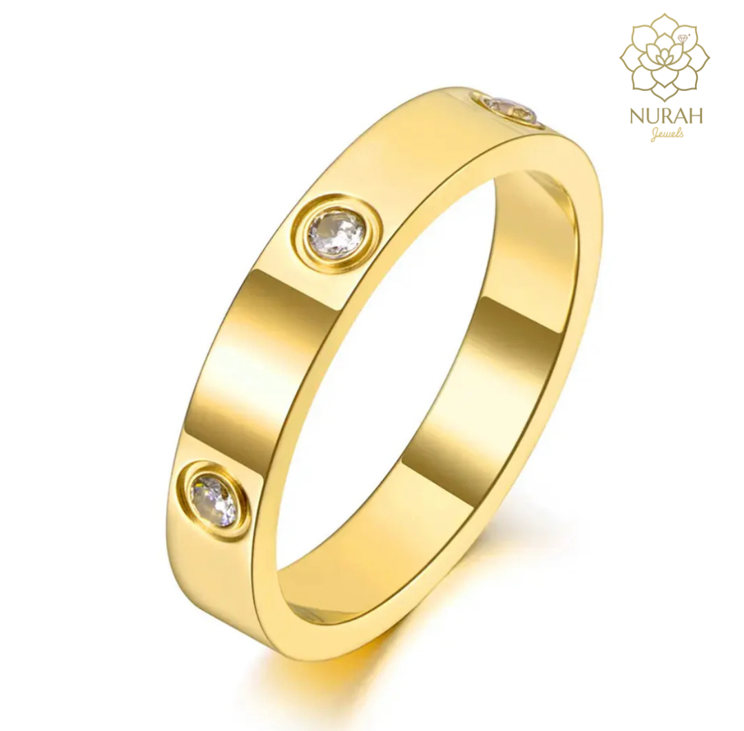 Solitaire Gold Band Ring