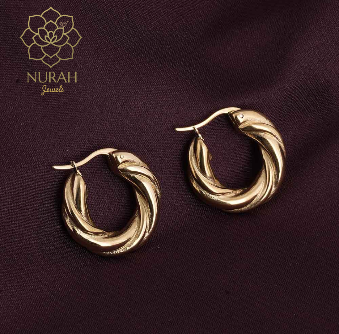 Twisted Round Hoop Earrings