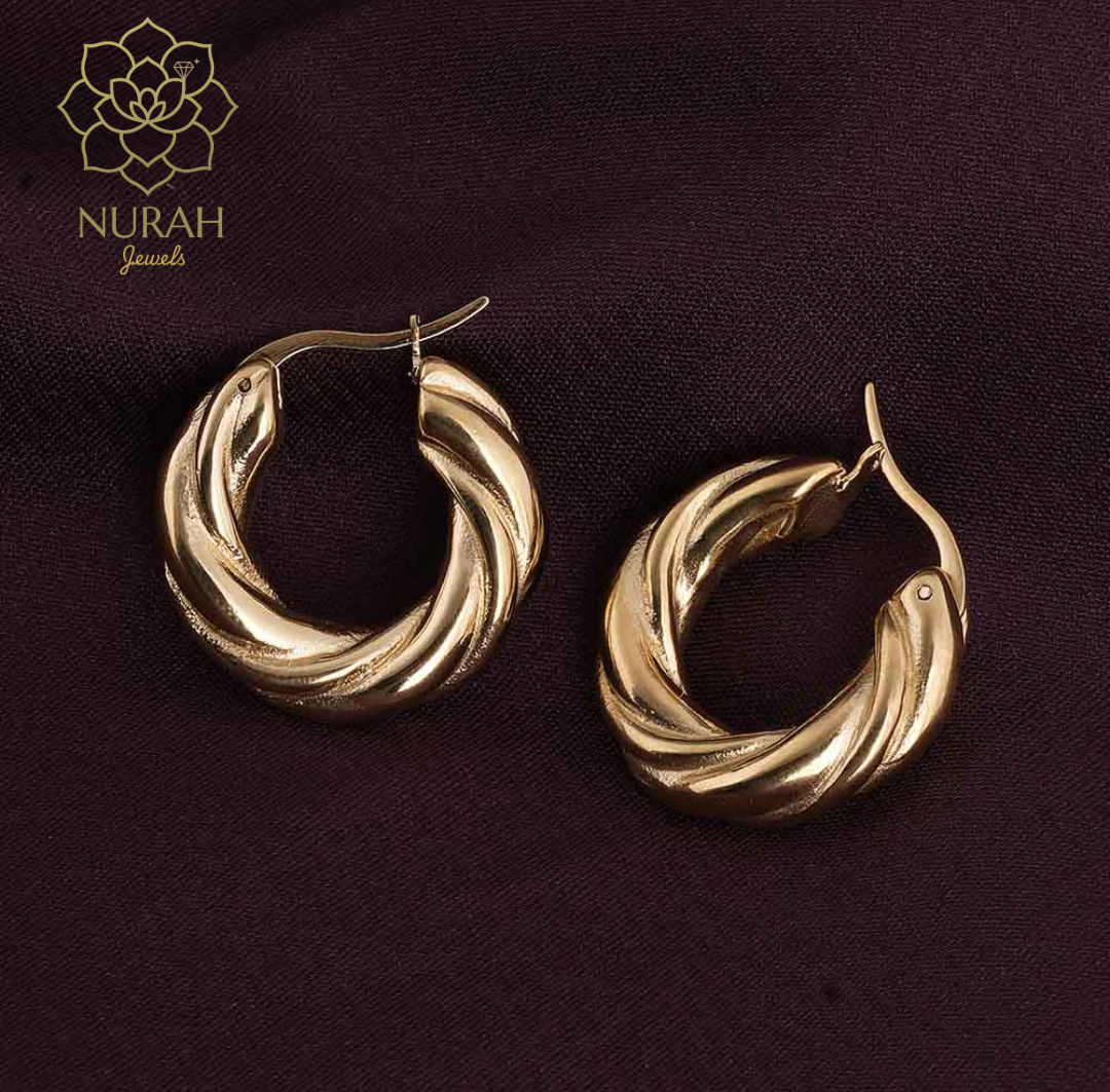 Twisted Round Hoop Earrings