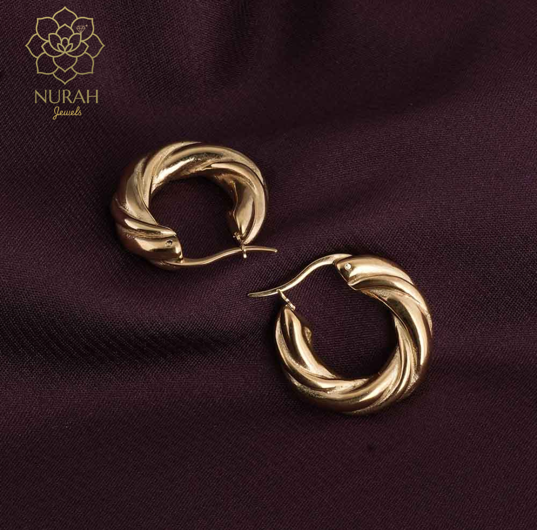 Twisted Round Hoop Earrings