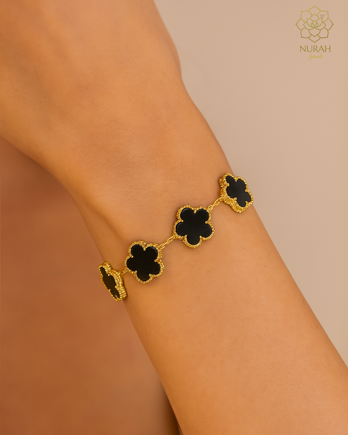 Black Luxe Clover Bracelet
