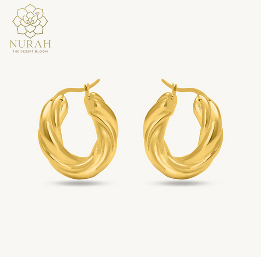 Twisted Round Hoop Earrings