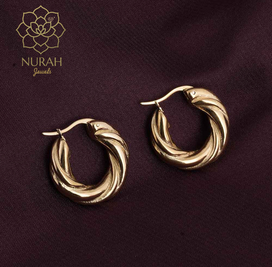 Twisted Round Hoop Earrings